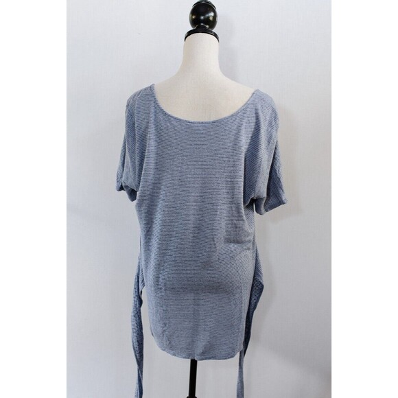 Pure Jill XL blue striped tie waist tunic linen blend - Picture 2 of 8